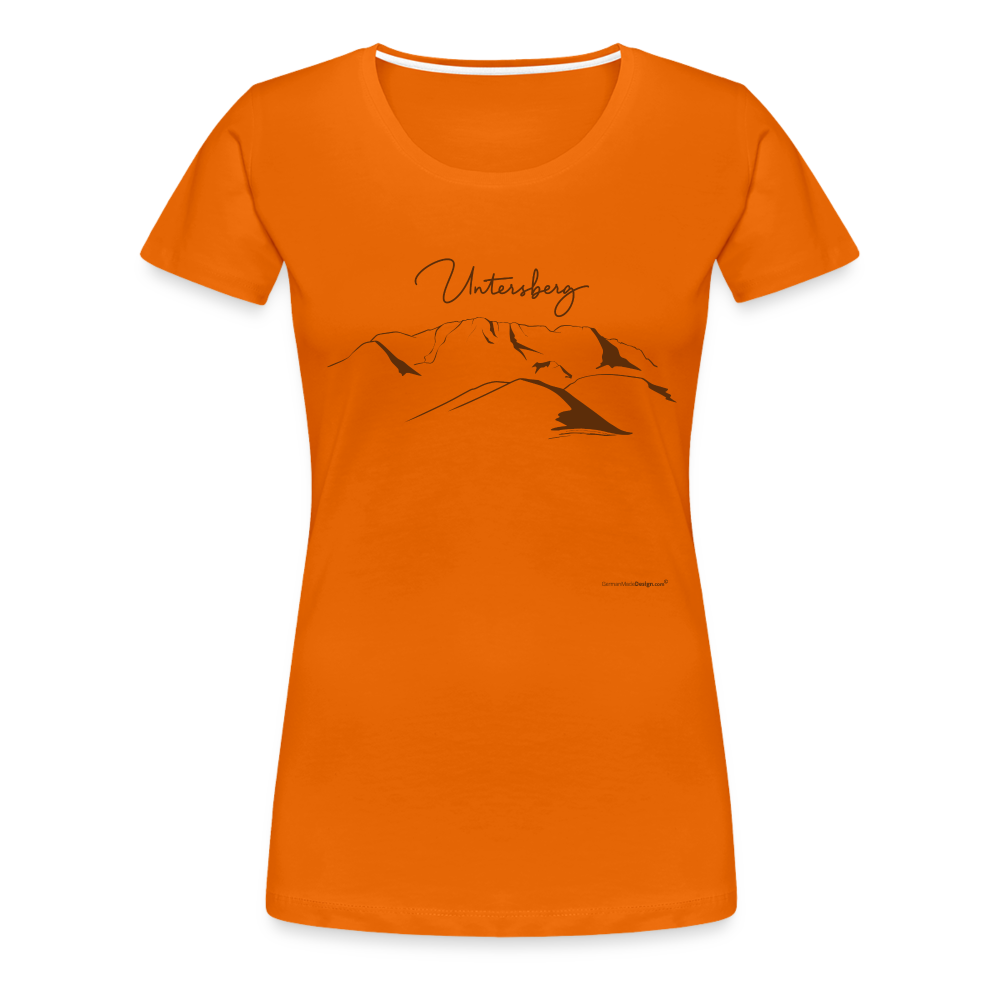 Frauen Premium T-Shirt in Orange Untersberg" 4xDruck in edelbraun - Orange
